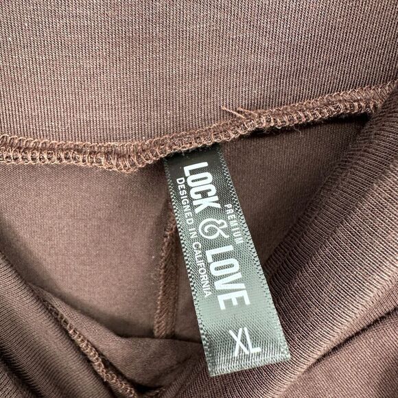 Lock & Love Womens Brown Midi Skirt Size XL A-Line Modal Soft Knit Pull On Boho - Picture 6 of 7